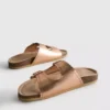 Lasercut detail footbed sandals