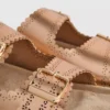 Lasercut detail footbed sandals