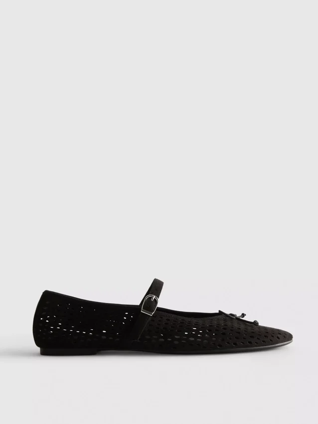 Lasercut mary jane ballet flats