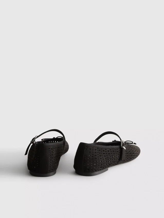 Lasercut mary jane ballet flats