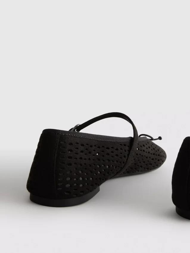 Lasercut mary jane ballet flats