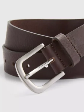 Leather skinny belt