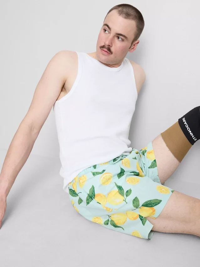 Lemon print swim shorts