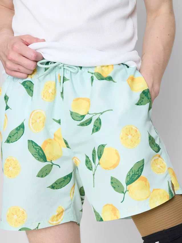 Lemon print swim shorts