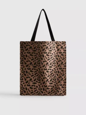 Leopard canvas tote bag