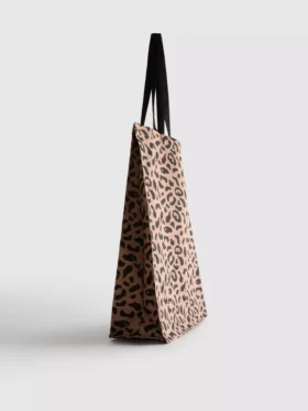 Leopard canvas tote bag