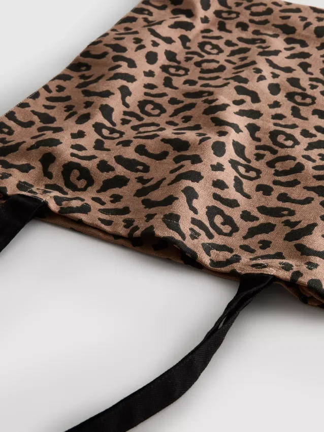 Leopard canvas tote bag