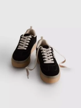 Leopard print chunky gum sole sneakers