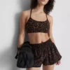 Leopard racerback active crop top