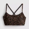 Leopard racerback active crop top