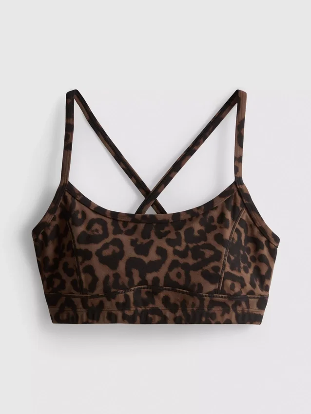 Leopard racerback active crop top