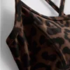 Leopard racerback active crop top