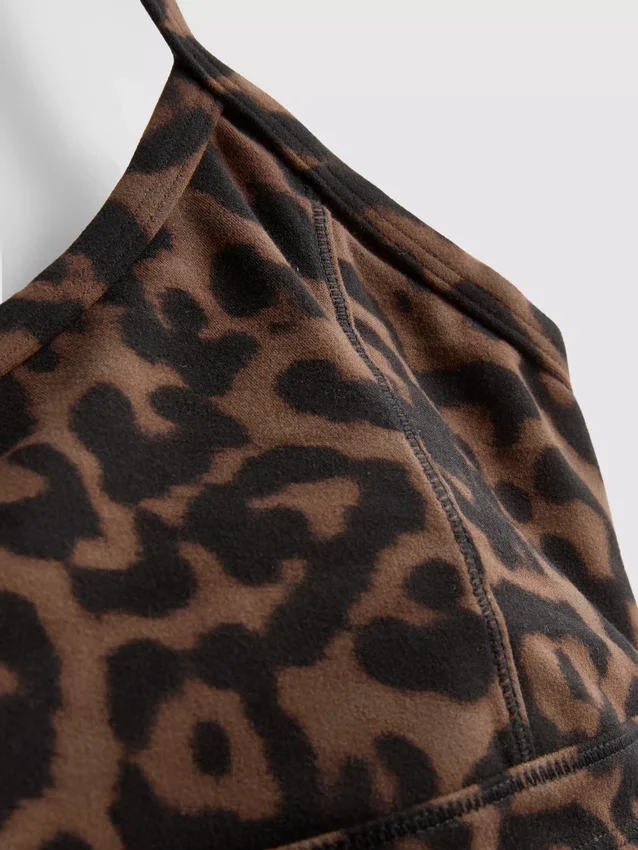 Leopard racerback active crop top