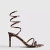 Leopard spiral heeled sandals