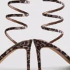 Leopard spiral heeled sandals