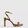 Leopard textured platform heels