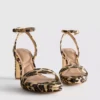 Leopard textured platform heels