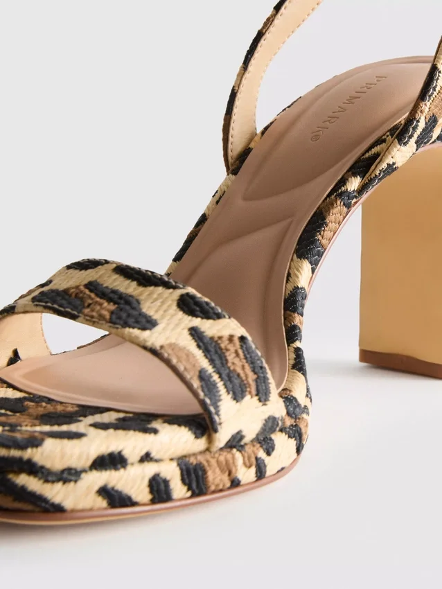 Leopard textured platform heels