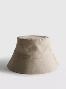 Linen-blend bucket hat