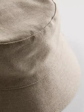 Linen-blend bucket hat