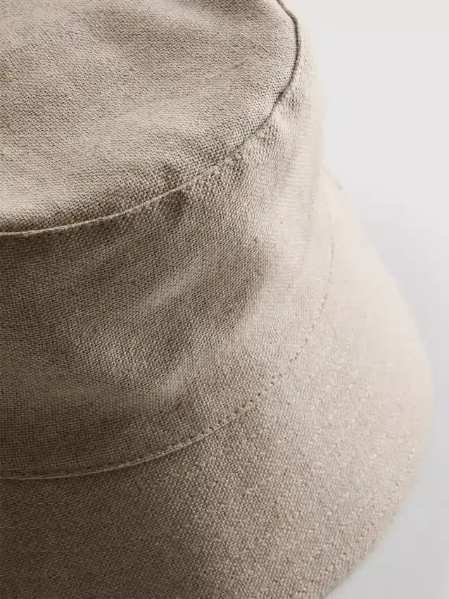 Linen-blend bucket hat