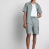 Linen-blend cargo shorts
