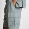 Linen-blend cargo shorts
