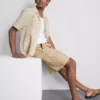 Linen-blend cargo shorts