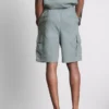 Linen-blend cargo shorts