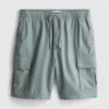 Linen-blend cargo shorts