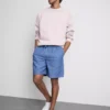 Linen blend drawstring shorts