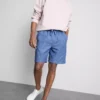 Linen blend drawstring shorts