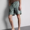 Linen blend drawstring shorts