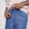 Linen blend drawstring shorts