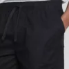 Linen blend drawstring shorts