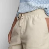 Linen blend drawstring shorts