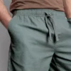 Linen blend drawstring shorts