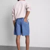Linen blend drawstring shorts