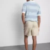 Linen blend drawstring shorts