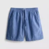 Linen blend drawstring shorts