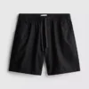 Linen blend drawstring shorts