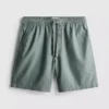 Linen blend drawstring shorts