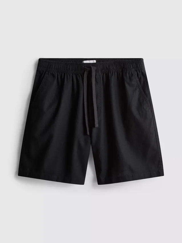 Linen blend drawstring shorts