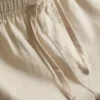 Linen blend drawstring shorts