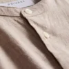 Linen-blend grandad collar shirt