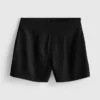 Linen blend pleated shorts