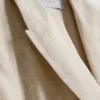 Linen-blend short-sleeve blazer
