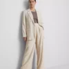 Linen-blend single-breasted blazer