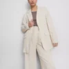 Linen-blend single-breasted blazer