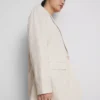 Linen-blend single-breasted blazer